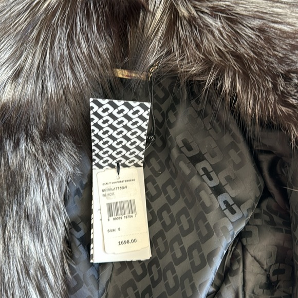 DVF black wool coat with detachable fur collar NWT - Picture 8 of 11